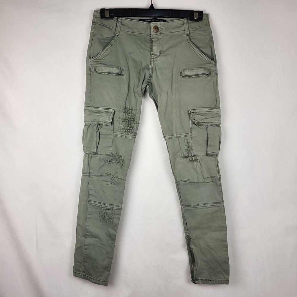 Distressed Green Cargo Pants With Pockets Women's Sz 26/27